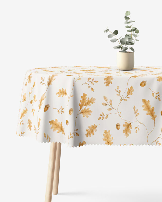 Ovale Tischdecke Teflon - Eichenblätter