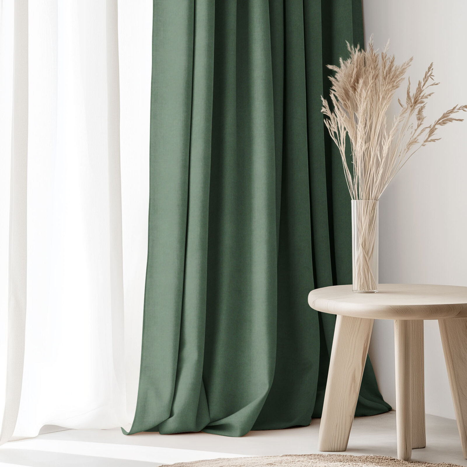Dekorativer Vorhang Marbella - dunkelgrün