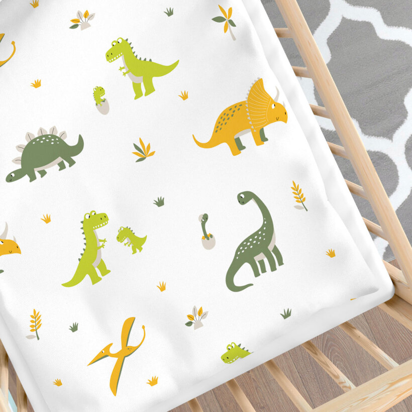 Bettwäsche für Babybetten aus Baumwolle - Dino-Abenteuer