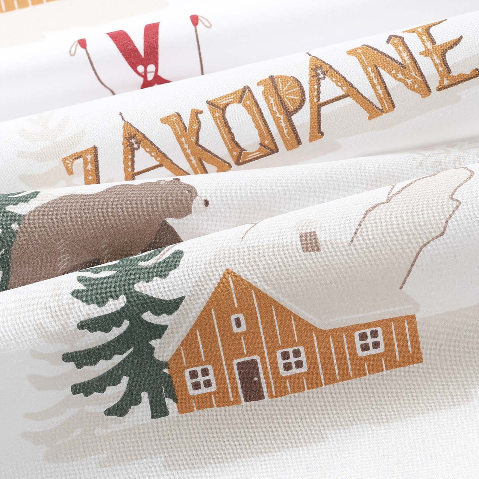 Weihnachtliches Spannbetttuch aus Baumwolle für Babybetten - Zakopane