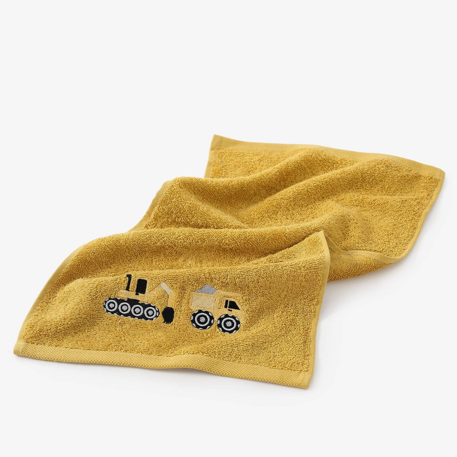 Kinder-Frottierhandtuch - Bagger in Senf