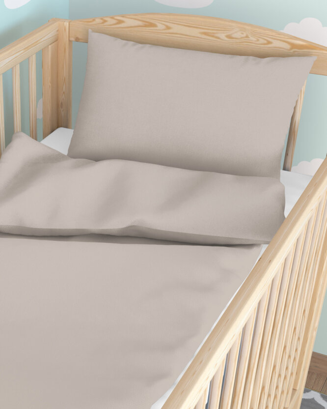 Bettwäsche für Babybetten aus Baumwolle - graubraun