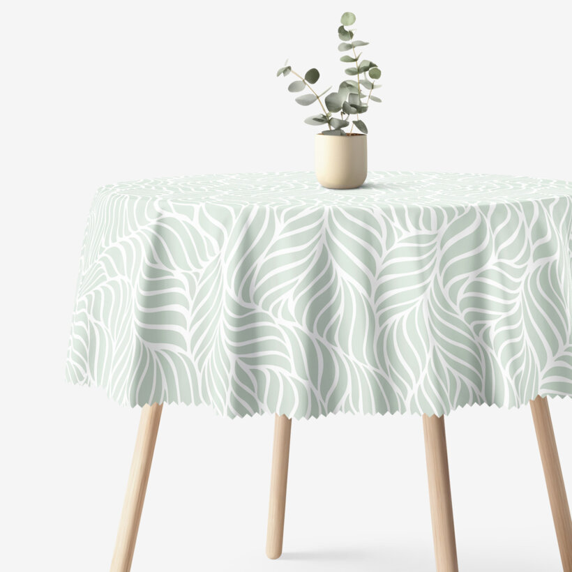 Runde Tischdecke Teflon - Salbeilinien