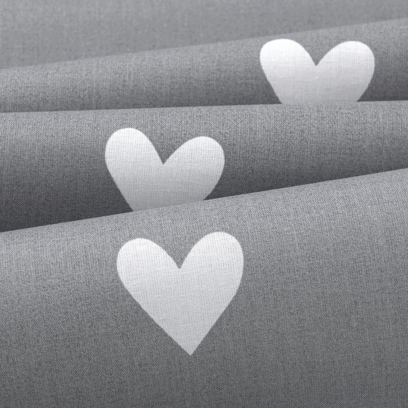 Kissenbezug aus Baumwolle - Herzchen auf Grau