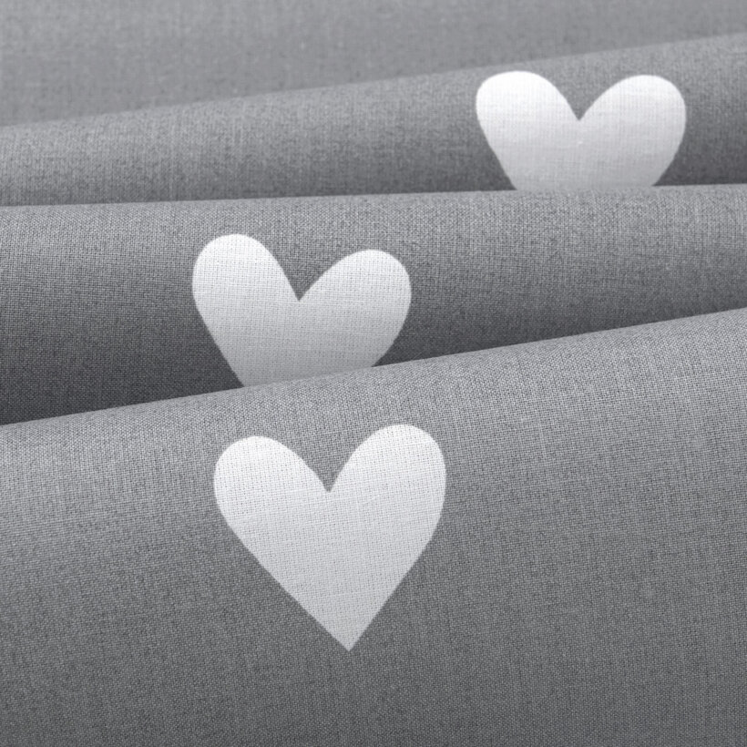 Kissenbezug aus Baumwolle - Herzchen auf Grau
