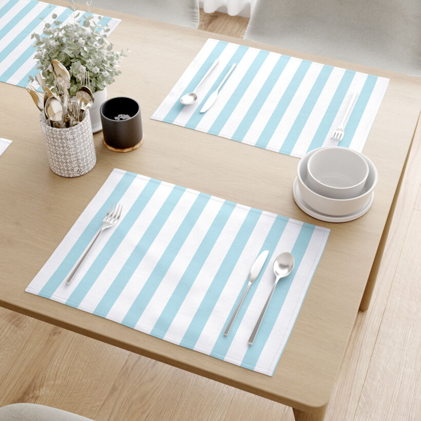 Tischset 100% Baumwolle - blaue Streifen - 2 Stück