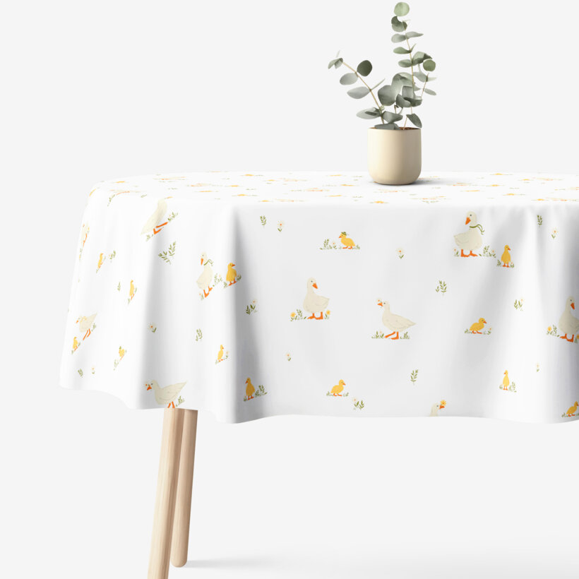 Ostern Ovale Tischdecke aus 100% Baumwolle - Enten