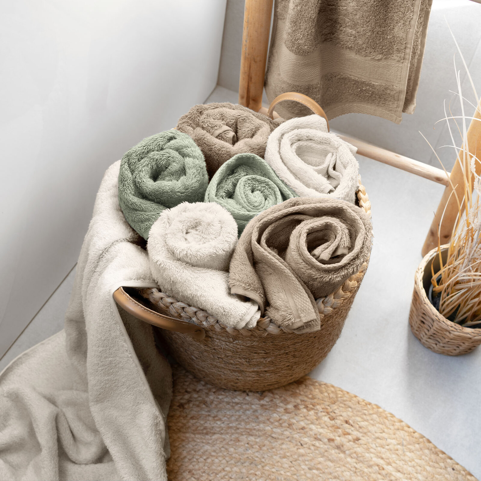 Bambus-Handtuch/Badetuch – graubraun