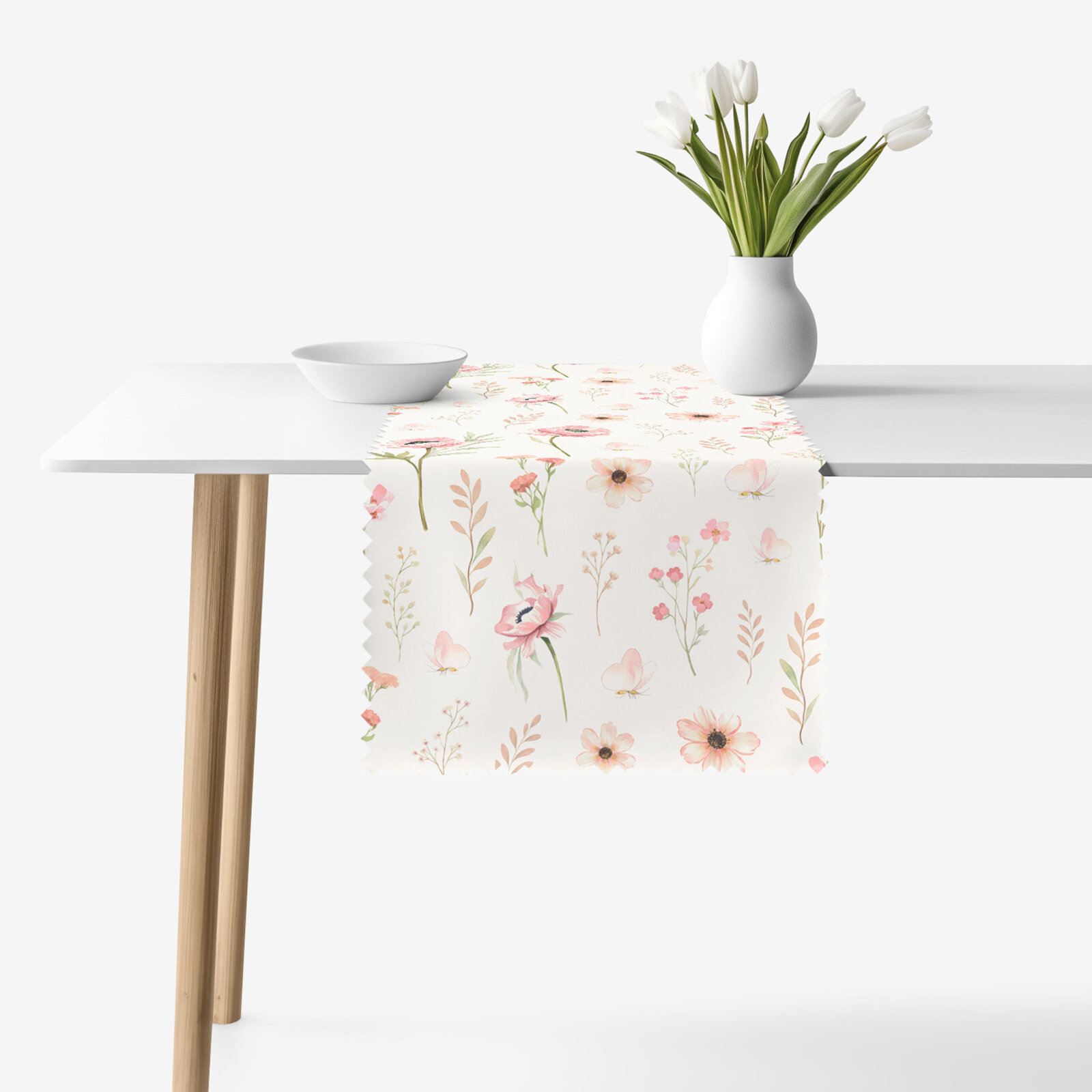 Teflon-Tischläufer - Rosa Blümchen