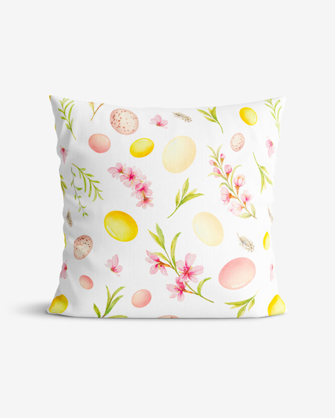 Dekorativer Kissenbezug - Ostereier mit Blumen