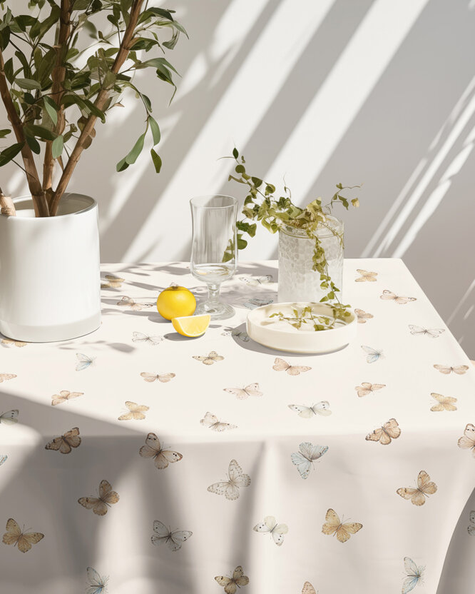 Eckige Teflon-Tischdecke - Schmetterlinge