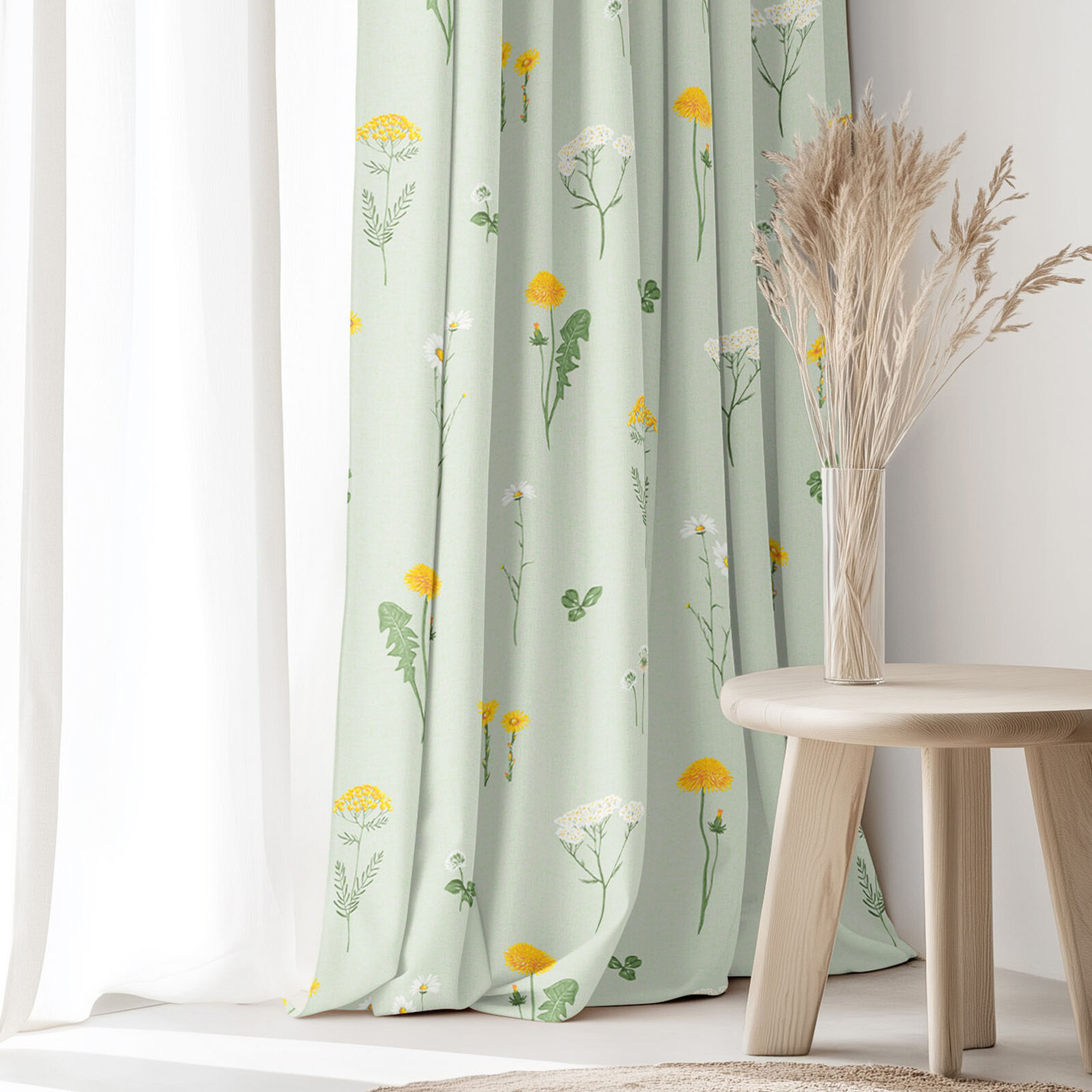 Vorhang aus Baumwolle - Grüne Wiese