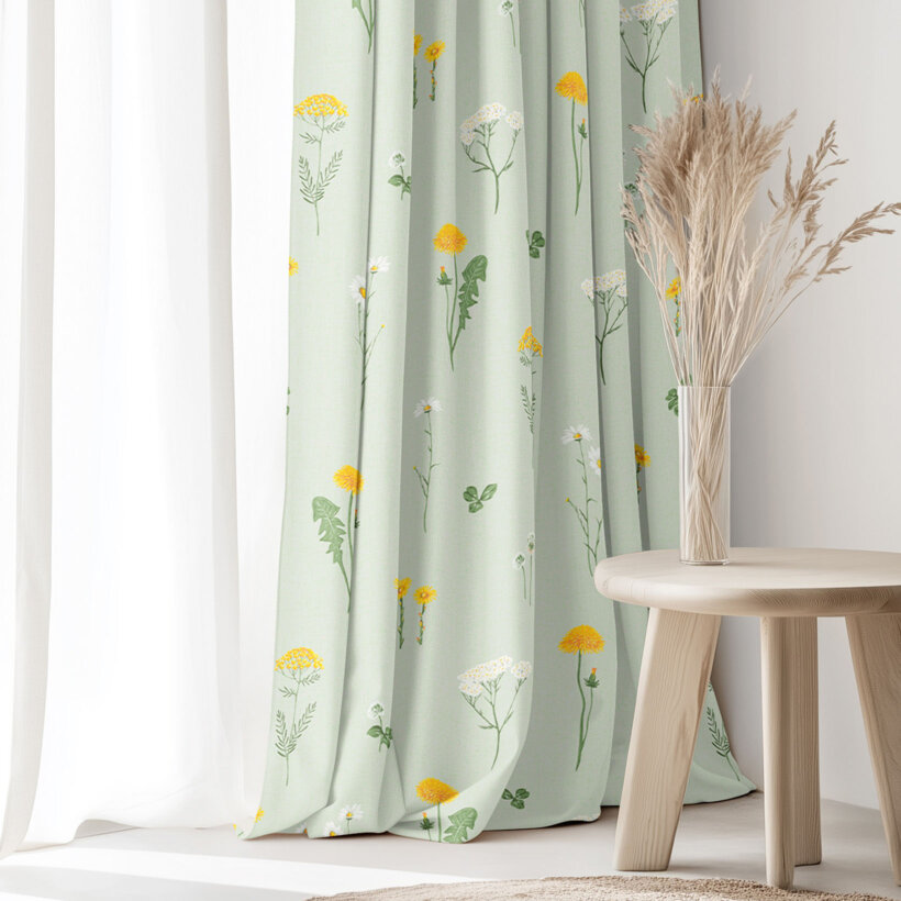 Vorhang aus Baumwolle - Grüne Wiese