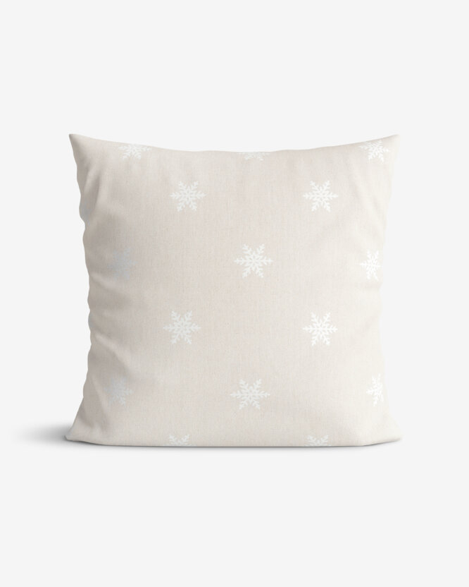 Weihnachtskissenbezug Natura - Schneeflocken auf natürlichem