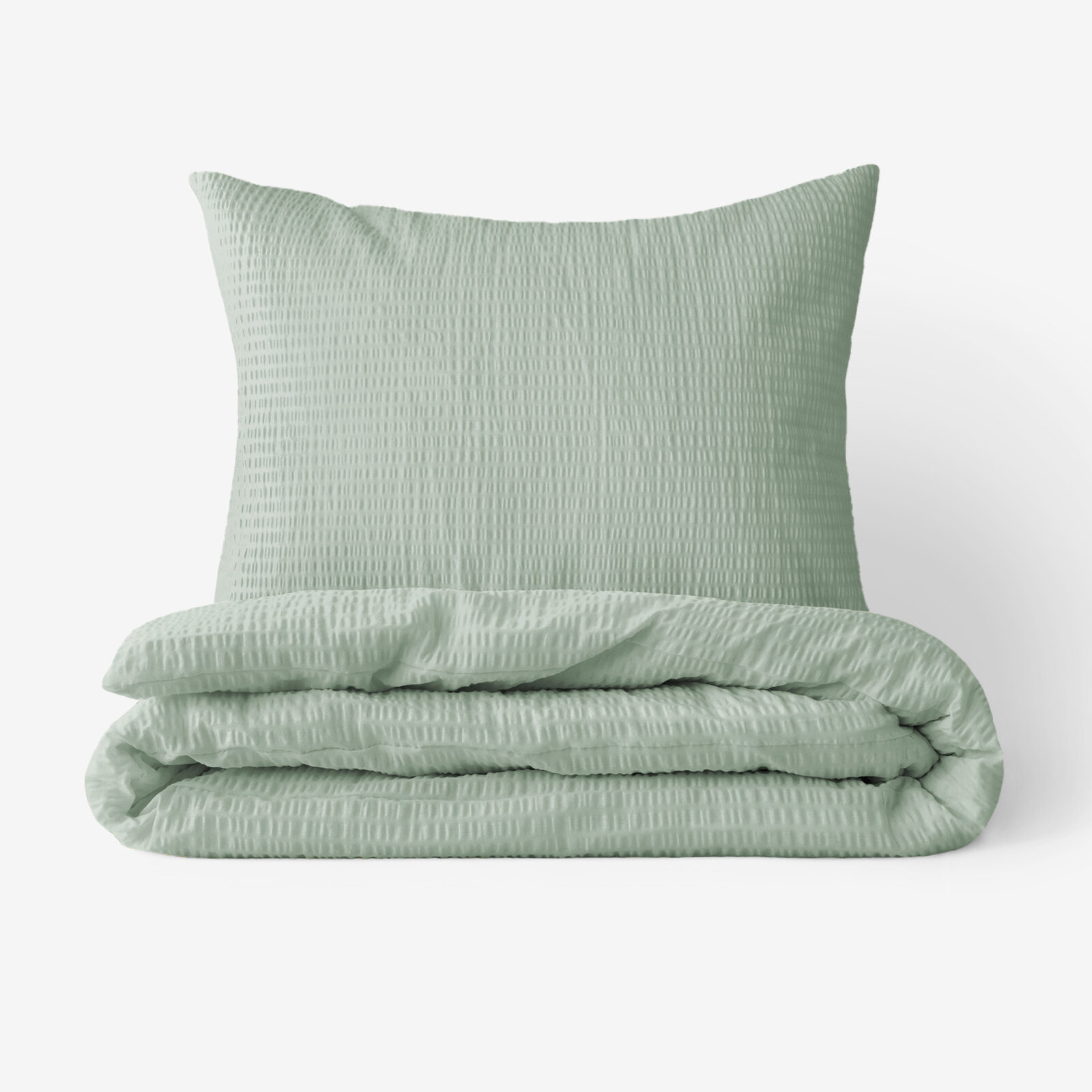 Seersucker Bettwäsche - salbeigrün