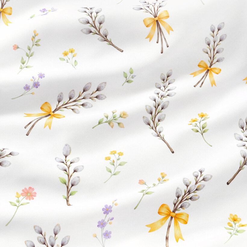 Frühlings-Dekorativer Vorhang – Weidenkätzchen