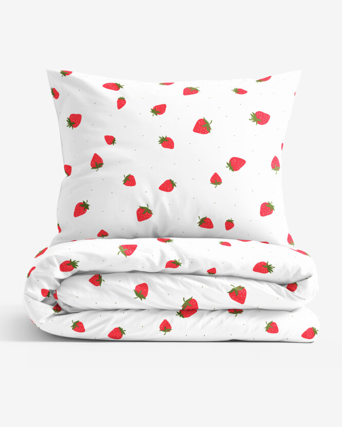 Bettwäsche aus Baumwolle - frische Erdbeeren