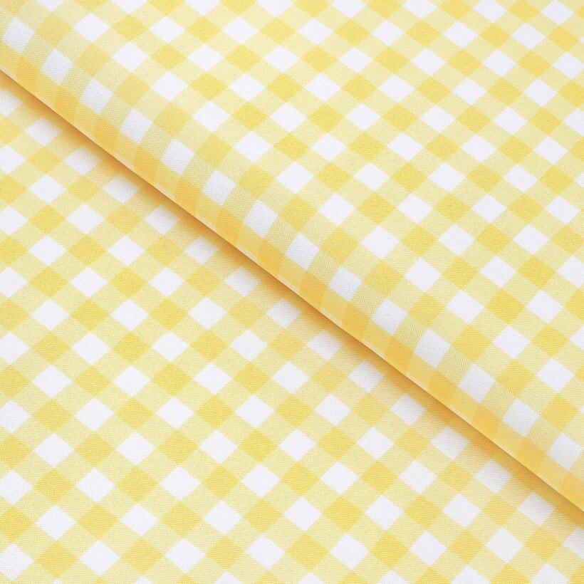 Teflonstoff für Tischdecken - gelbe Würfel