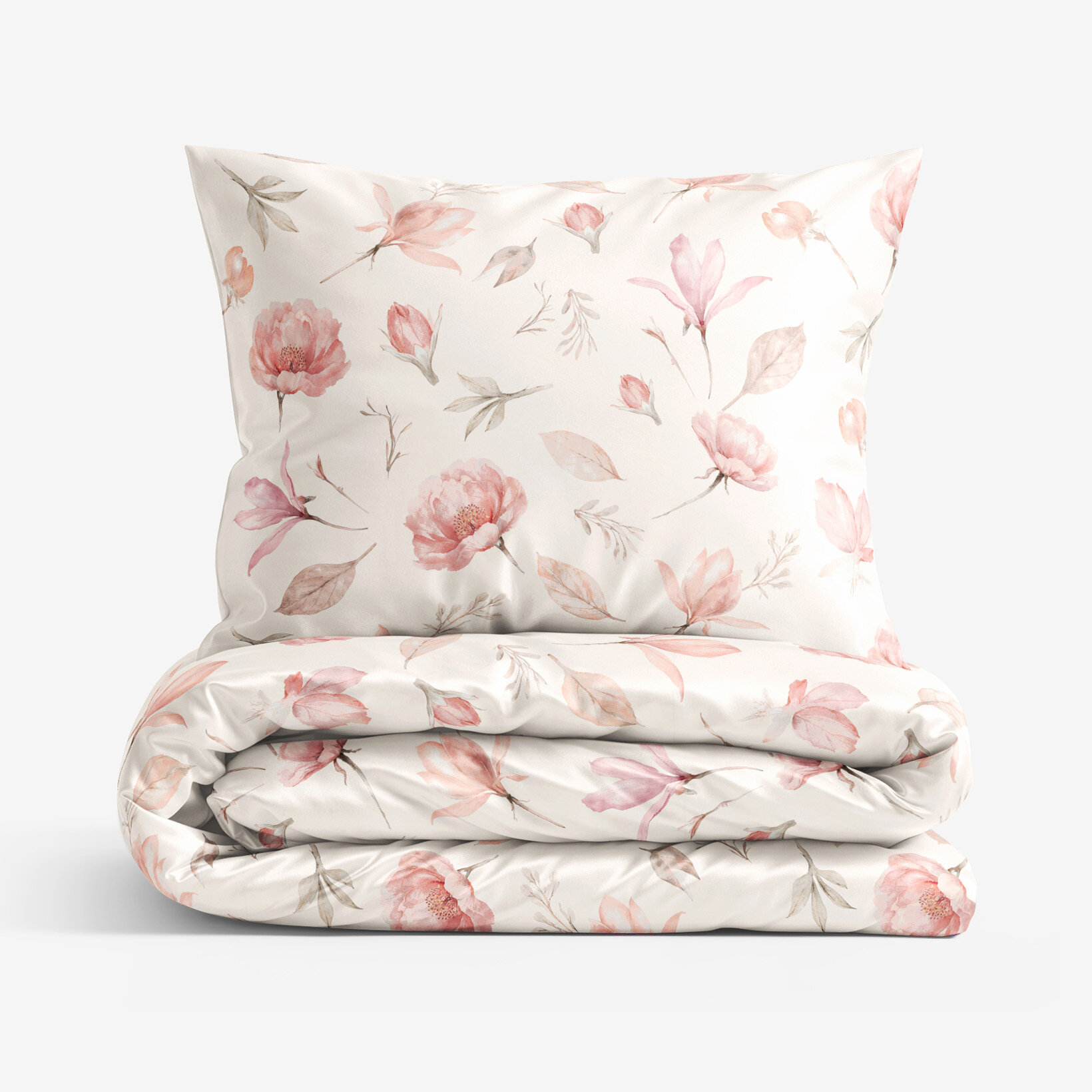 Bettwäsche aus Baumwolle-Satin – Blühende Magnolien