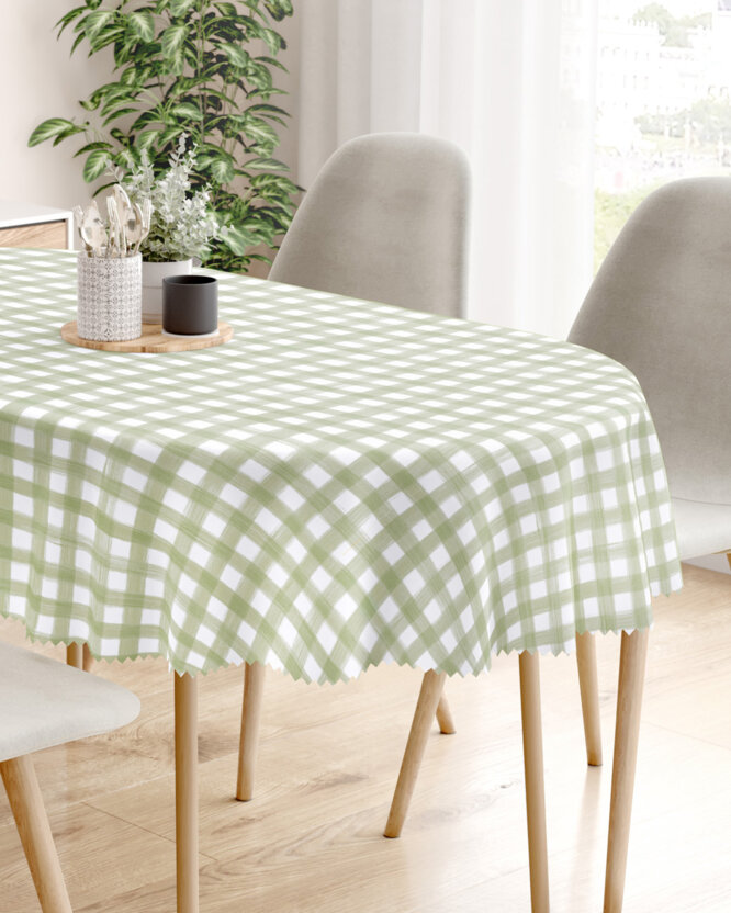 Ovale Tischdecke Teflon - Landhauskaro