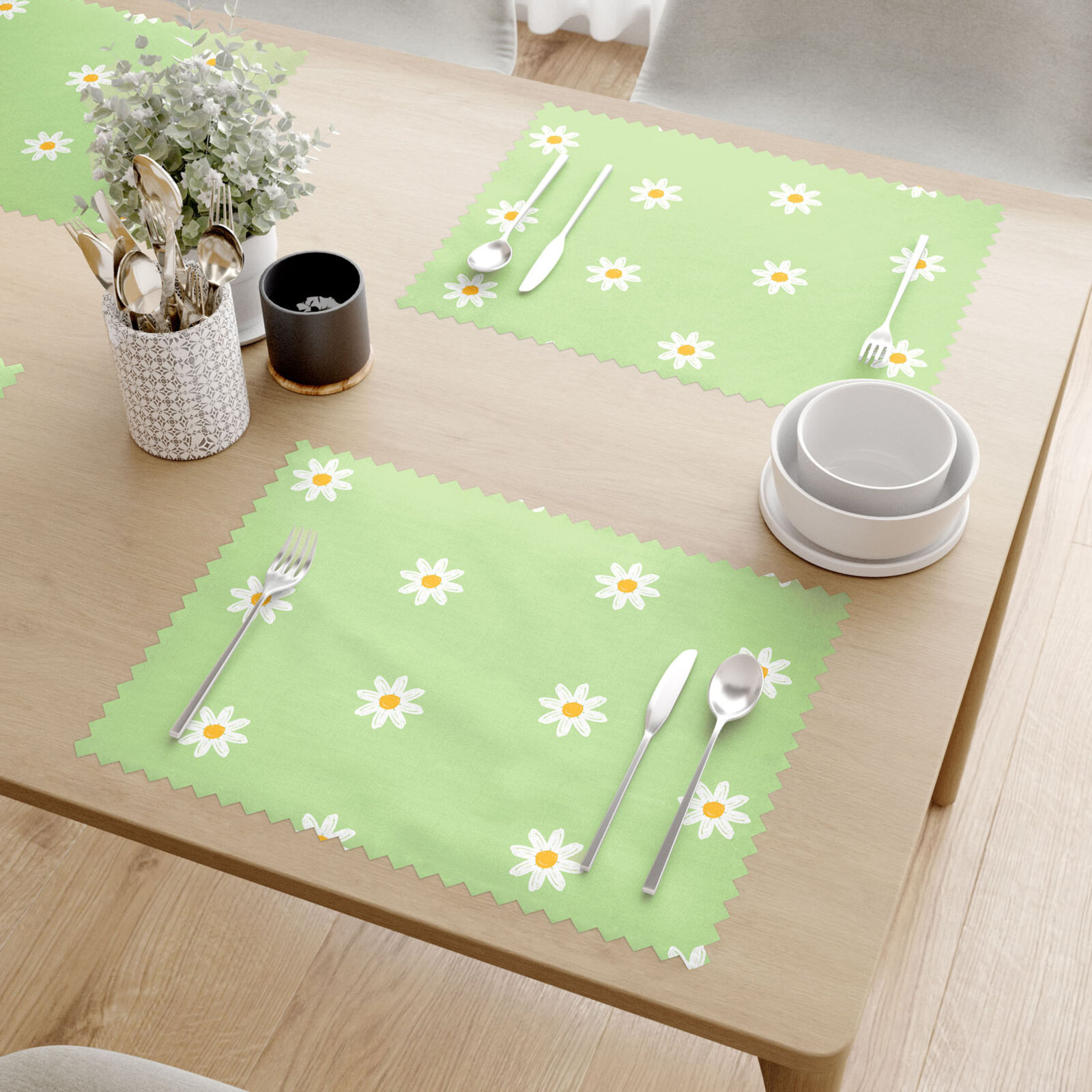 Tischset Teflon - Margeriten auf Grün - 2 Stück