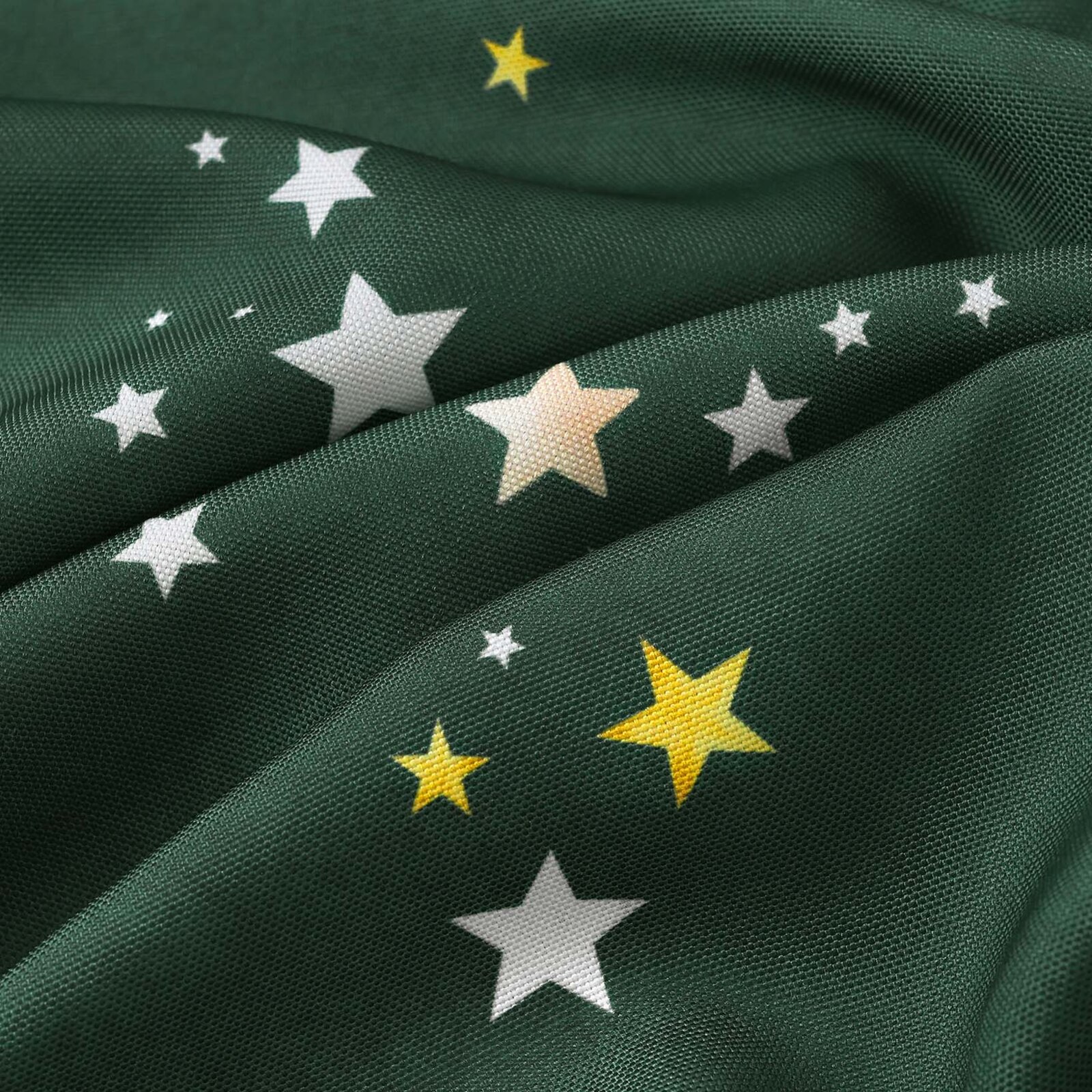 Weihnachtlicher Teflonstoff für Tischdecken – Sterne auf Grün