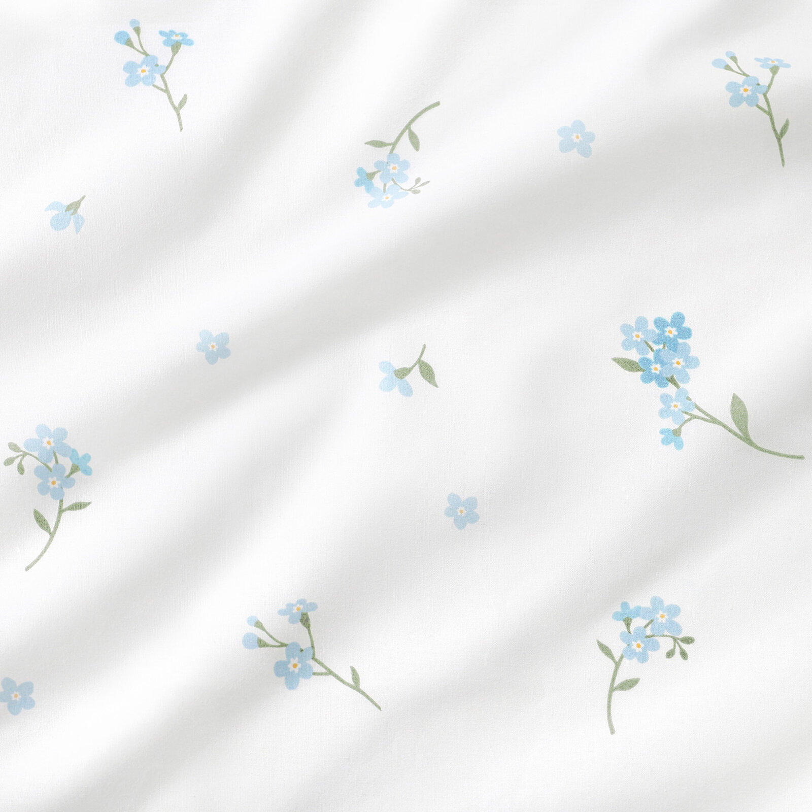 Ovale Tischdecke aus 100% Baumwolle - Vergissmeinnicht