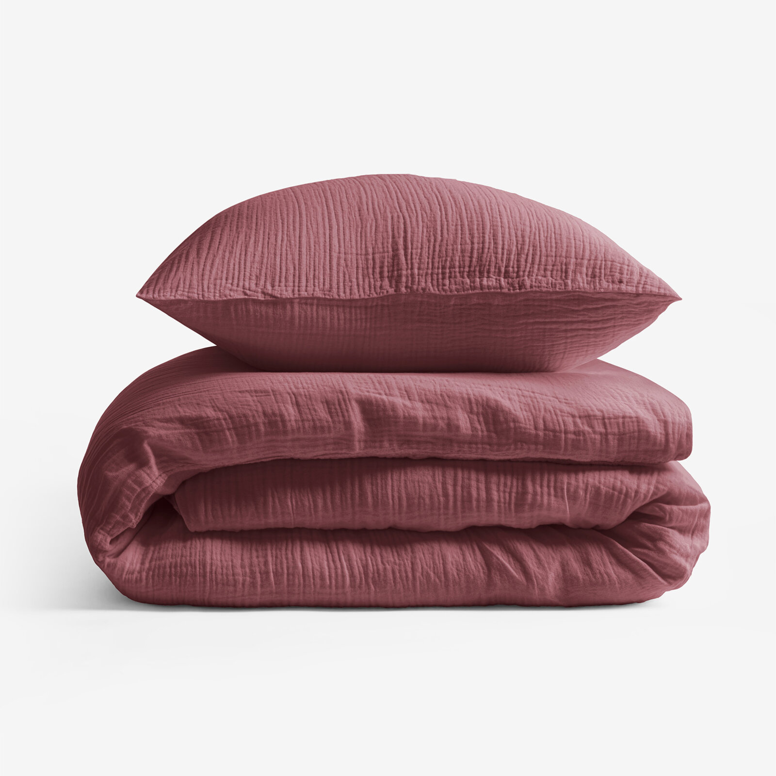 Musselin-Bettwäsche – burgunderrosa
