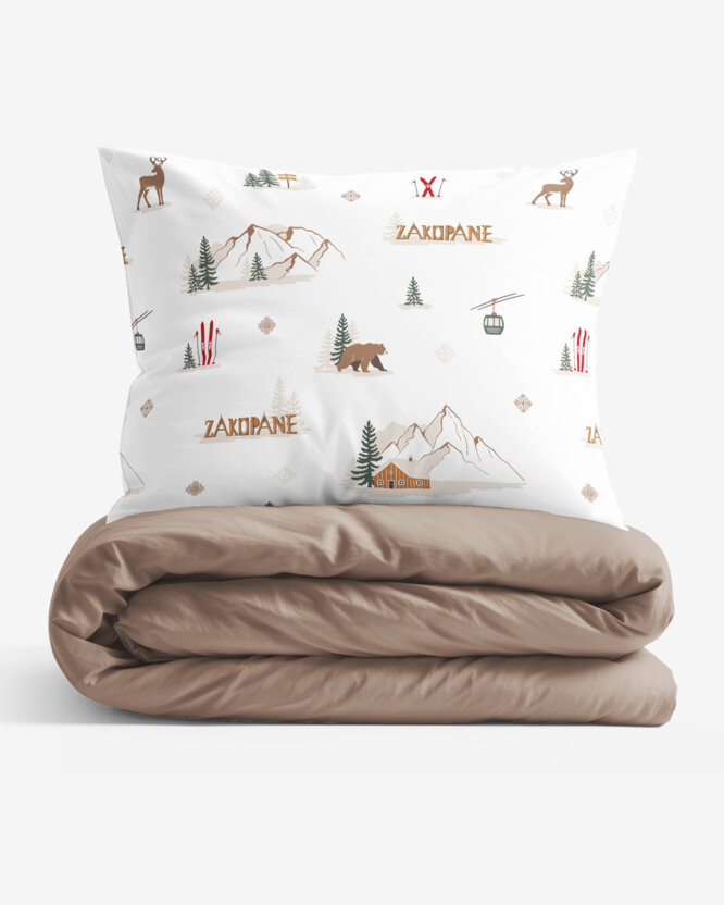 Bettwäsche aus Baumwolle Duo - Zakopane mit kaffeebraun