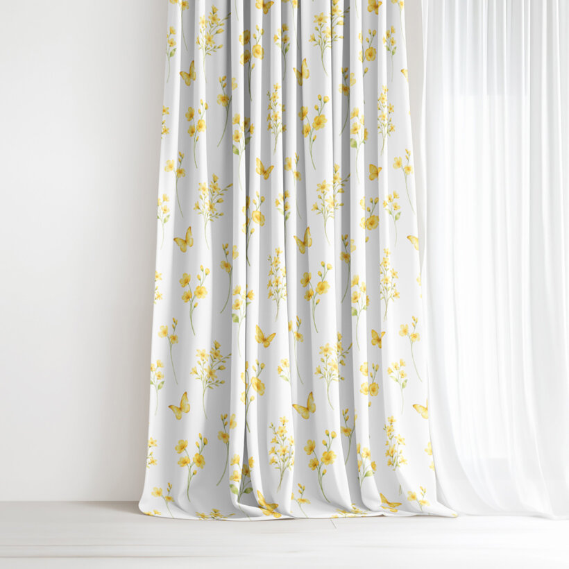 Dekorativer Vorhang – Gelbe Wiese