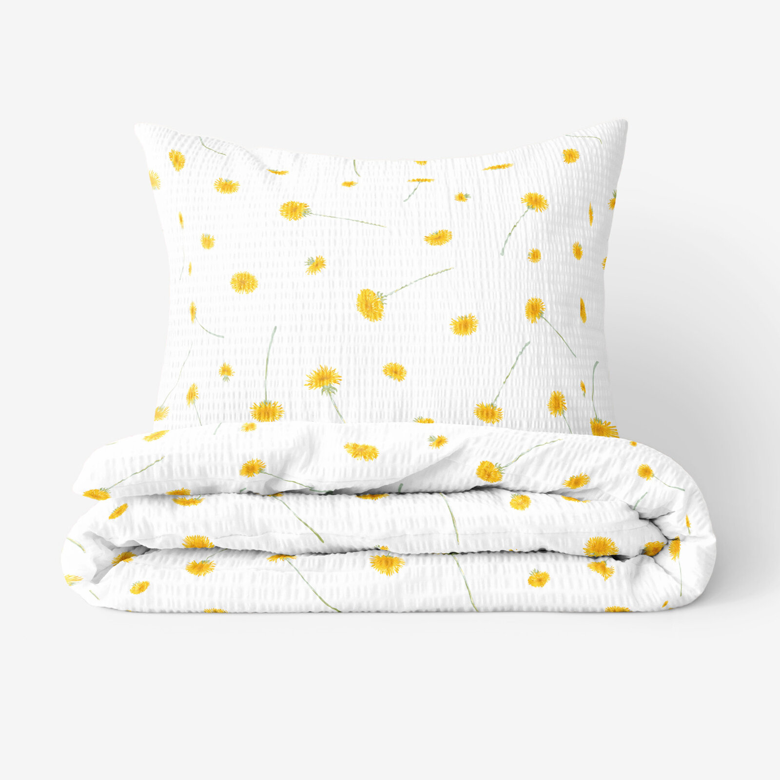 Seersucker Bettwäsche - Löwenzahn