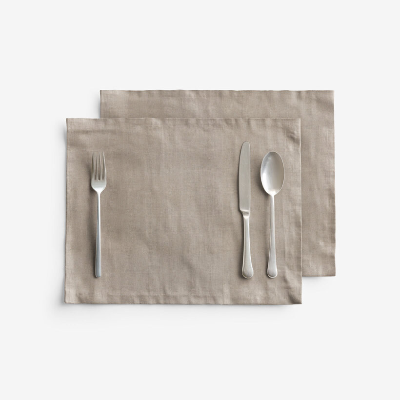 Tischset aus Leinenmischung - kaffee - 2 Stück Set