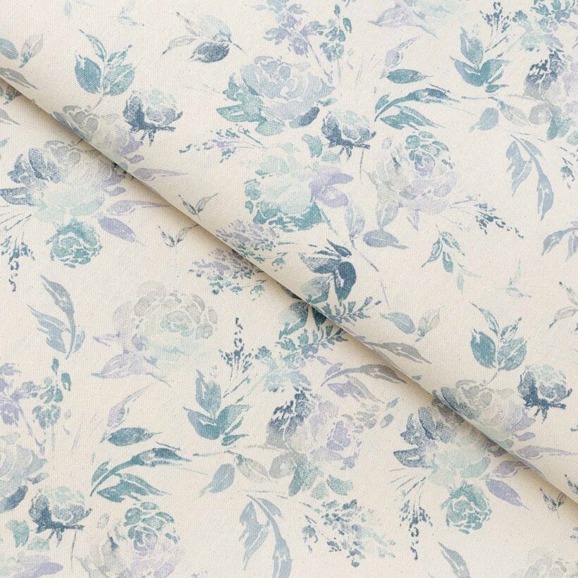 Dekorativer Stoff Valencia - Pflanzenabdrücke