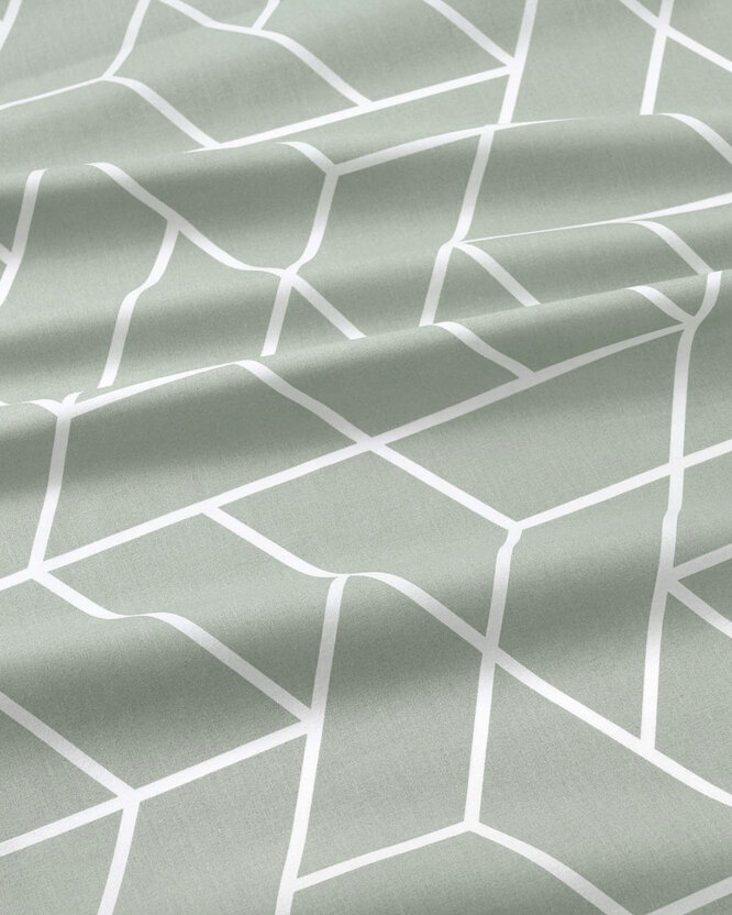 Baumwollstoff - Mosaik auf Salbeigrün