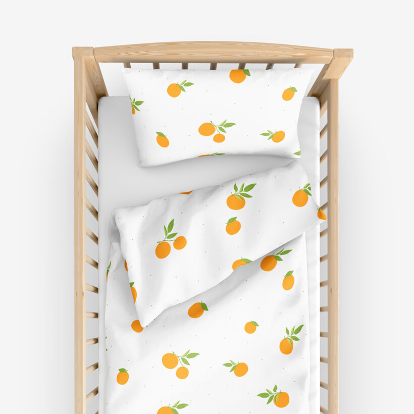 Bettwäsche für Babybetten aus Baumwolle - Orangen
