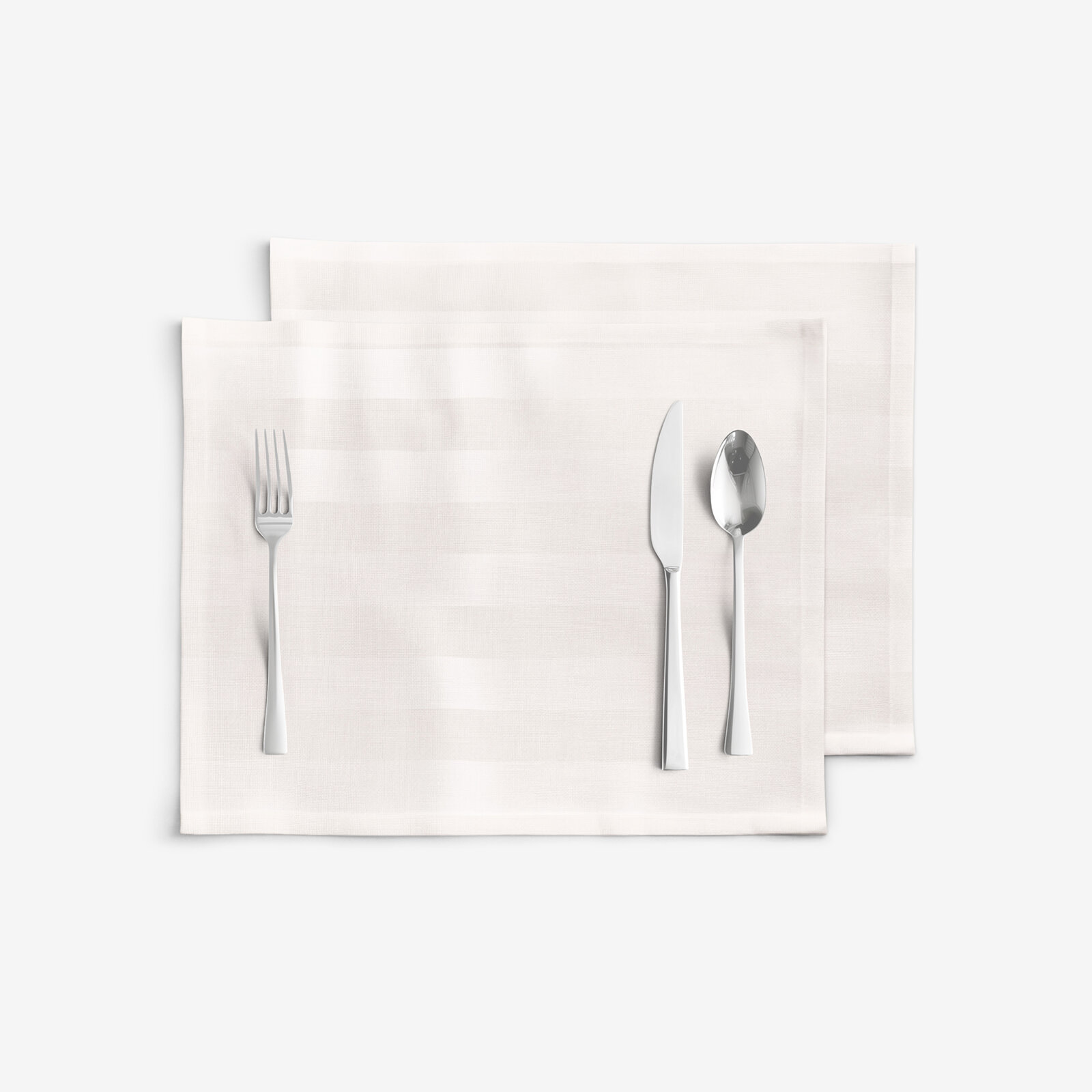 Festliche Damast-Tischset - creme Streifen mit Satin-Glanz - 2 Stück