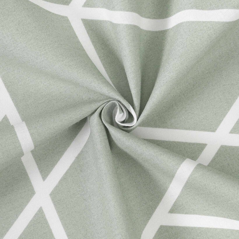 Baumwollstoff - Mosaik auf Salbeigrün
