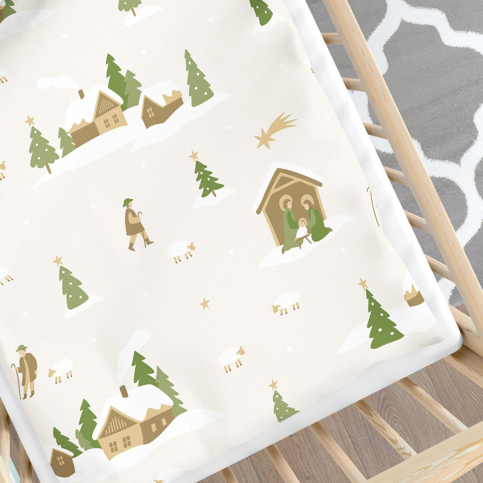 Weihnachtliche Bettwäsche für Babybetten aus Baumwolle - Weihnachtslieder