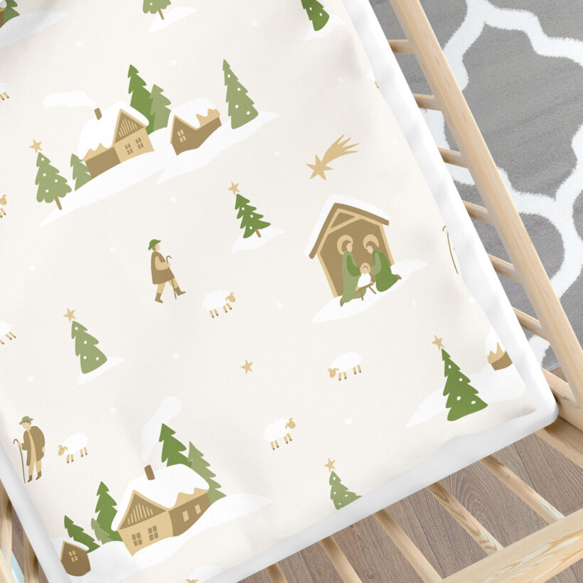 Weihnachtliche Bettwäsche für Babybetten aus Baumwolle - Weihnachtslieder