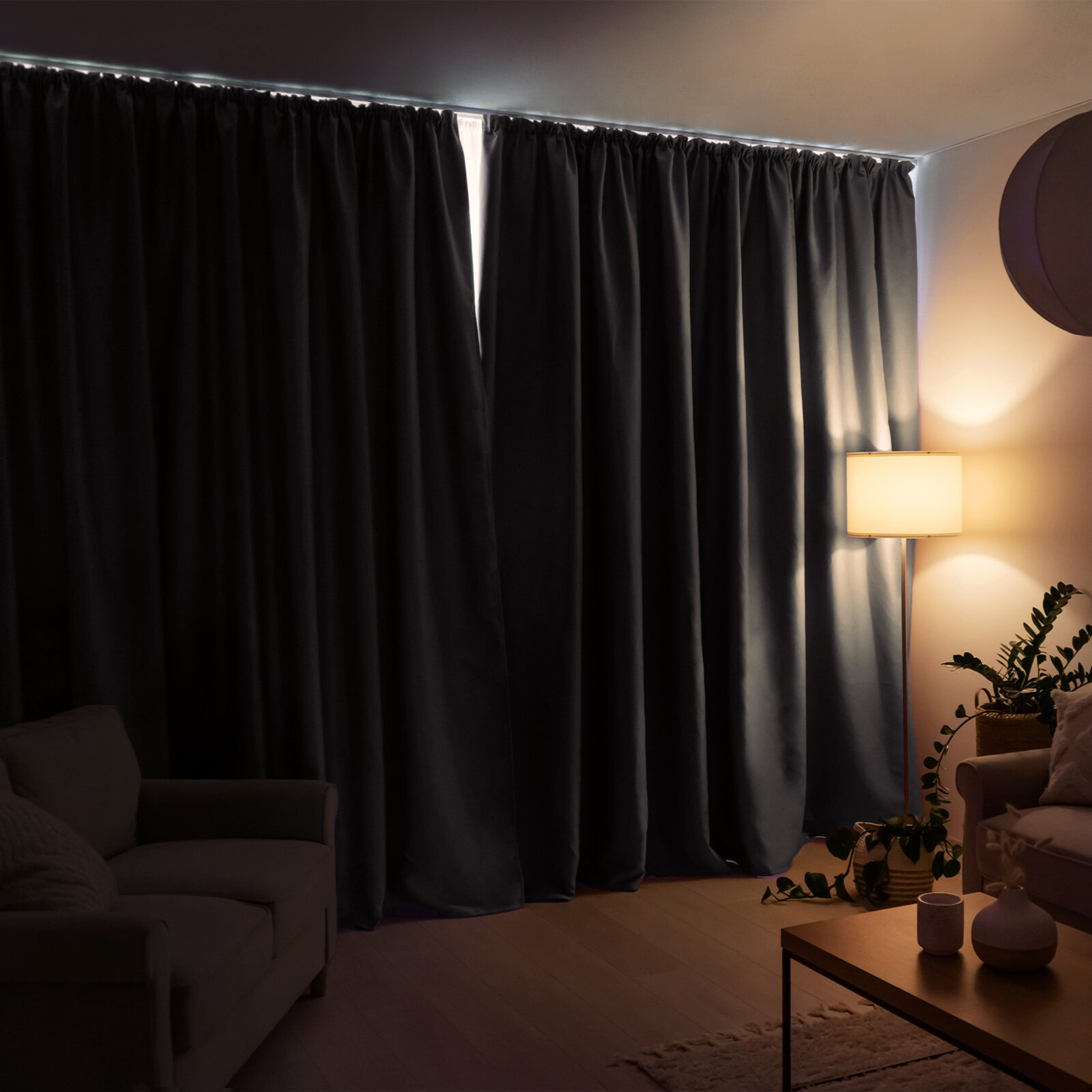 Blackout Verdunkelungsvorhang mit Satin-Glanz - grau