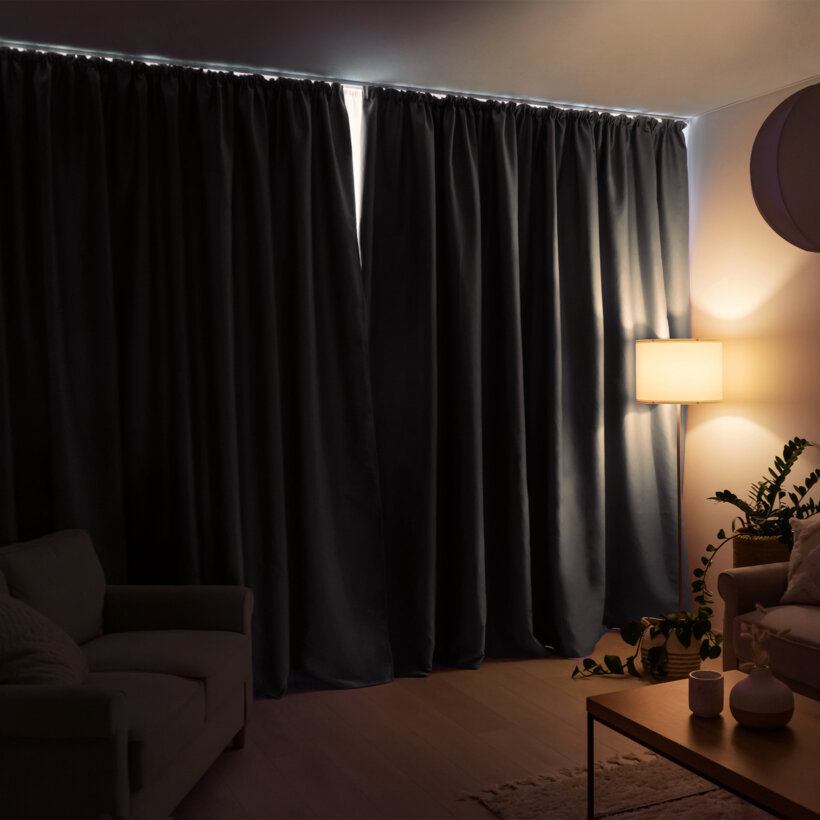 Blackout Verdunkelungsvorhang mit Satin-Glanz - grau