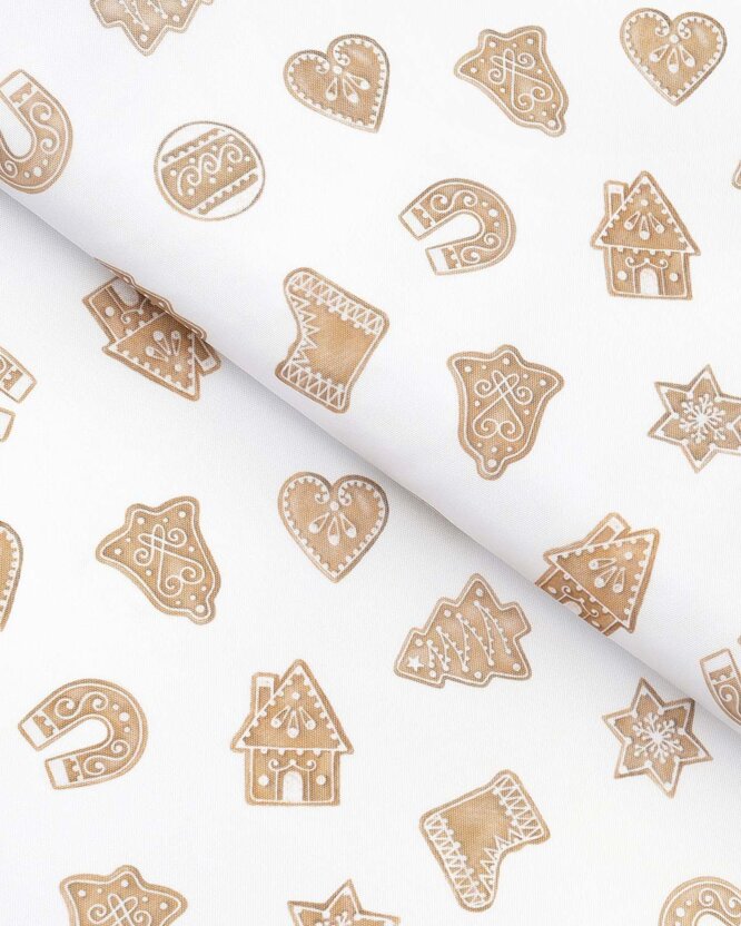 Weihnachtlicher Teflonstoff für Tischdecken – Lebkuchen