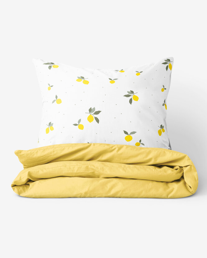 Bettwäsche aus Baumwolle Duo - Zitronen mit gelb
