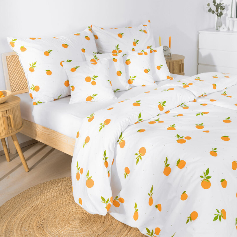 Bettwäsche aus Baumwolle - Orangen