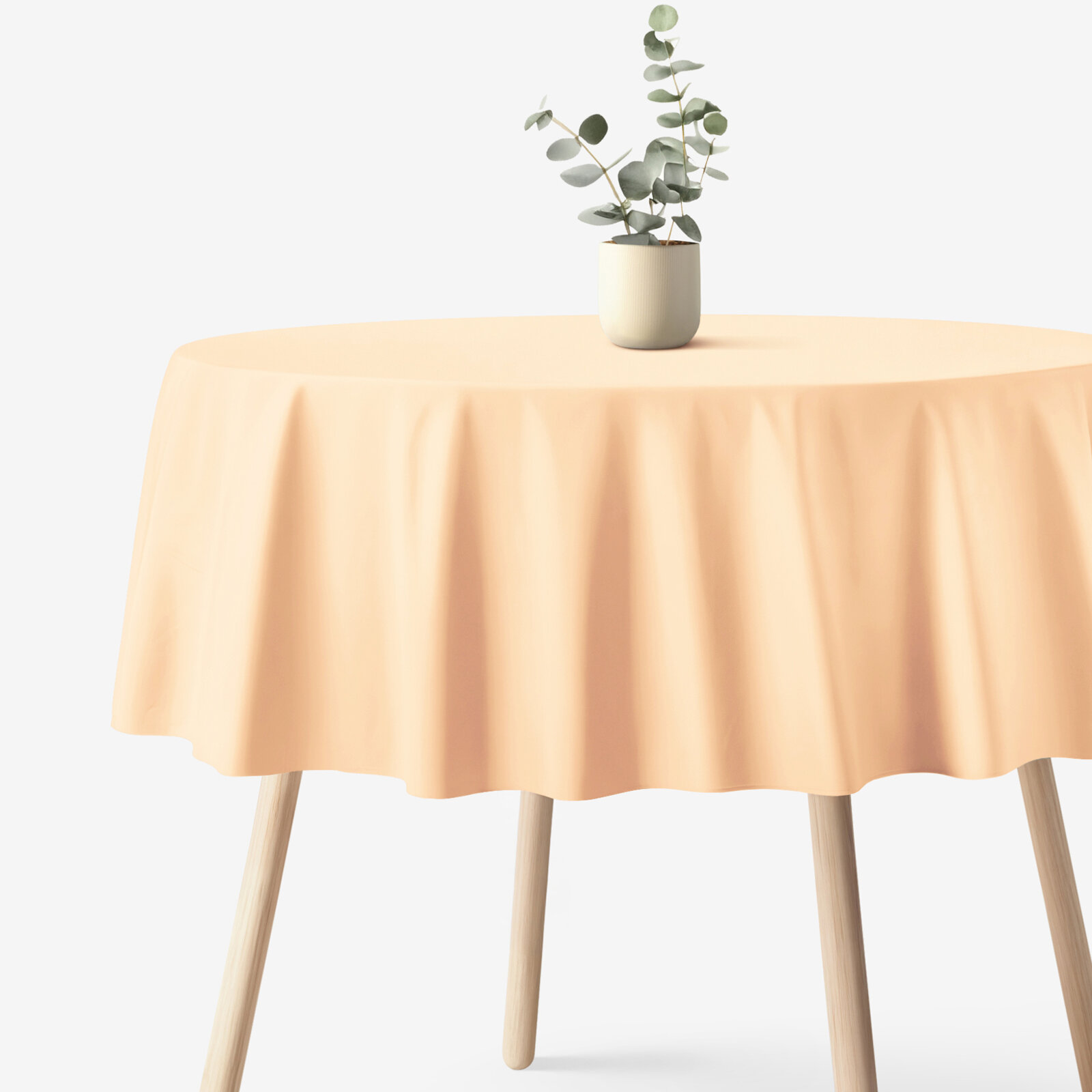 Runde Tischdecke 100% Baumwolle - apricot