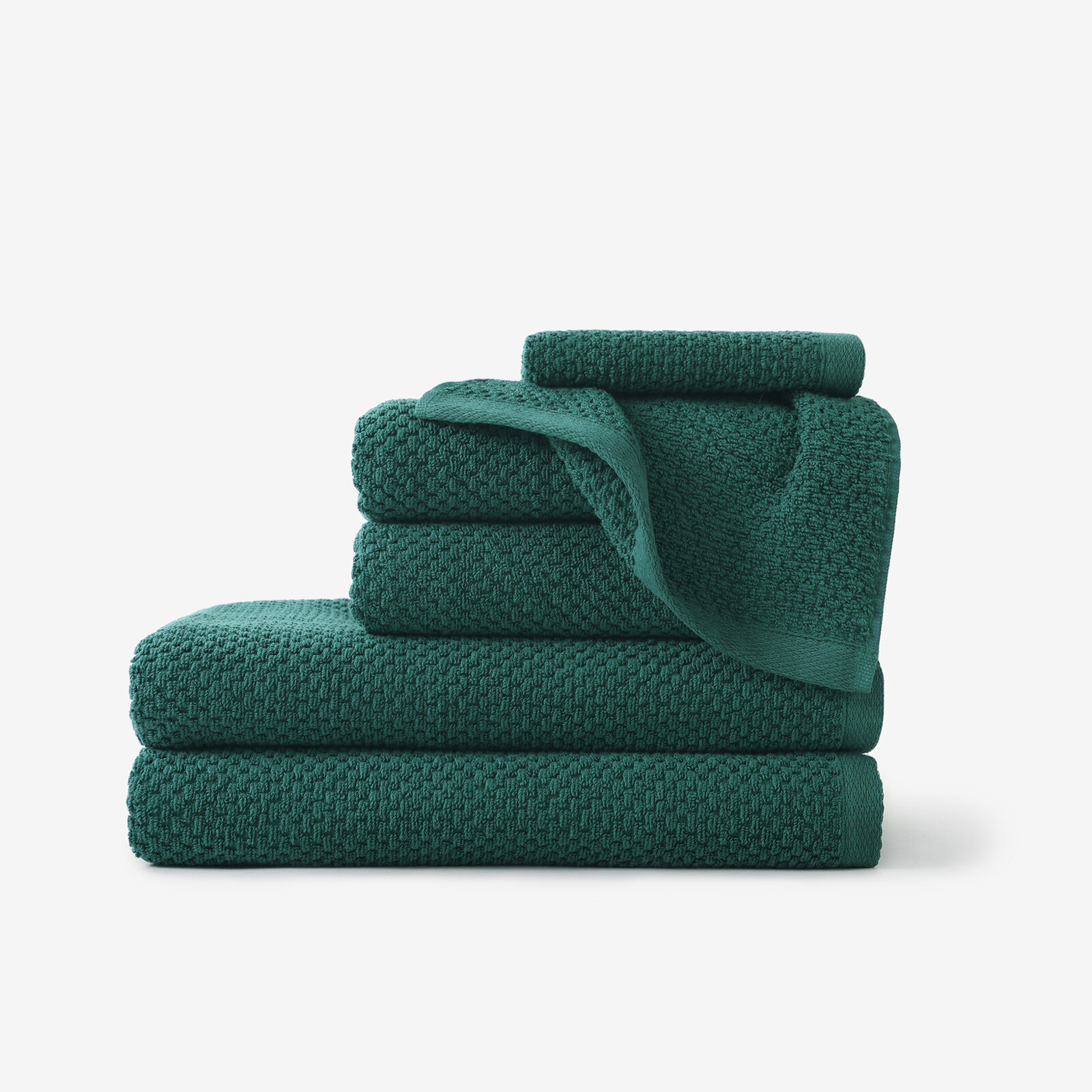 Frottee-Handtuch / Badetuch aus Baumwolle Micro Pure - Smaragdgrün