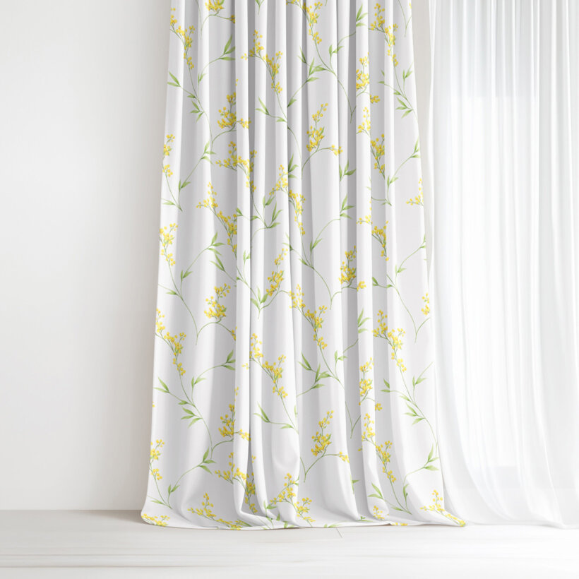 Dekorativer Vorhang – Mimosenblüten