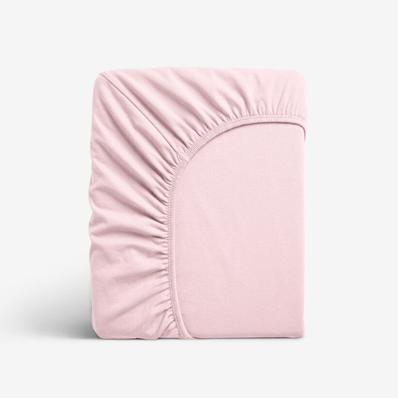 Elastisches Jersey-Spannbettlaken - pastellrosa
