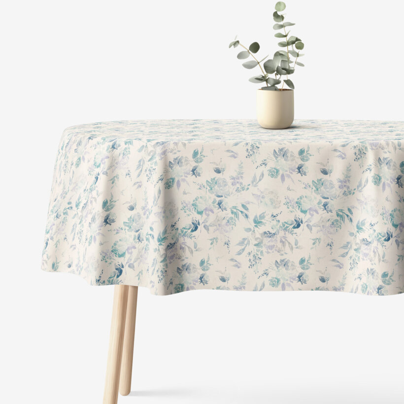 Ovale Tischdecke Valencia - Pflanzenabdrücke