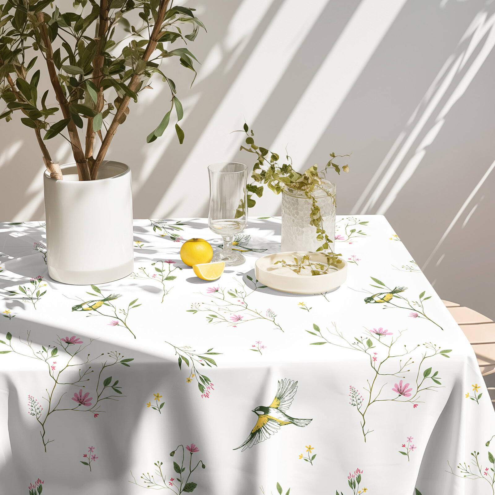 Eckige Tischdecke 100% Baumwolle - Leben in der Natur